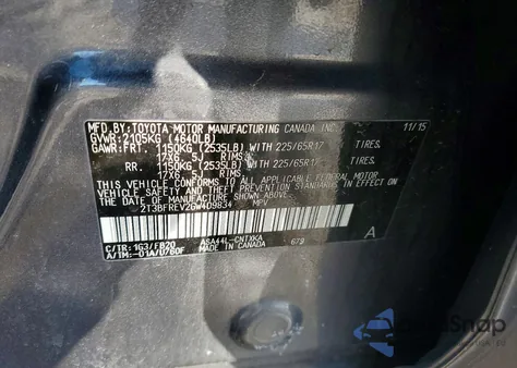 2016 Toyota Rav4 Le from USA, damaged, VIN 2T3BFREV2GW409834